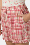 Amante Viscose Shorts - Blush Rose Check Print — thumbnail 4